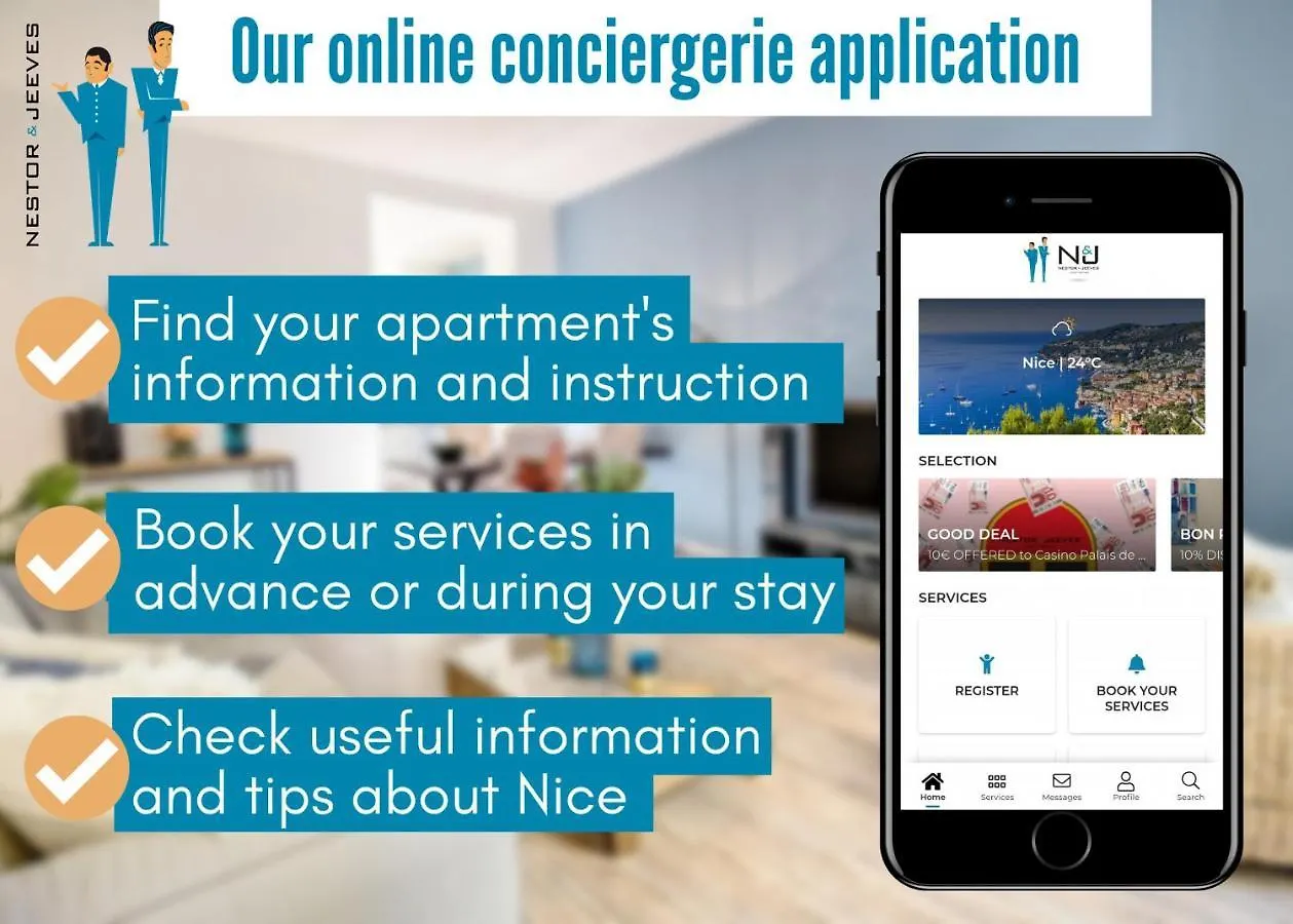 Apartment Nestor&Jeeves - Floreal Beach - Central - Close Sea Nice France